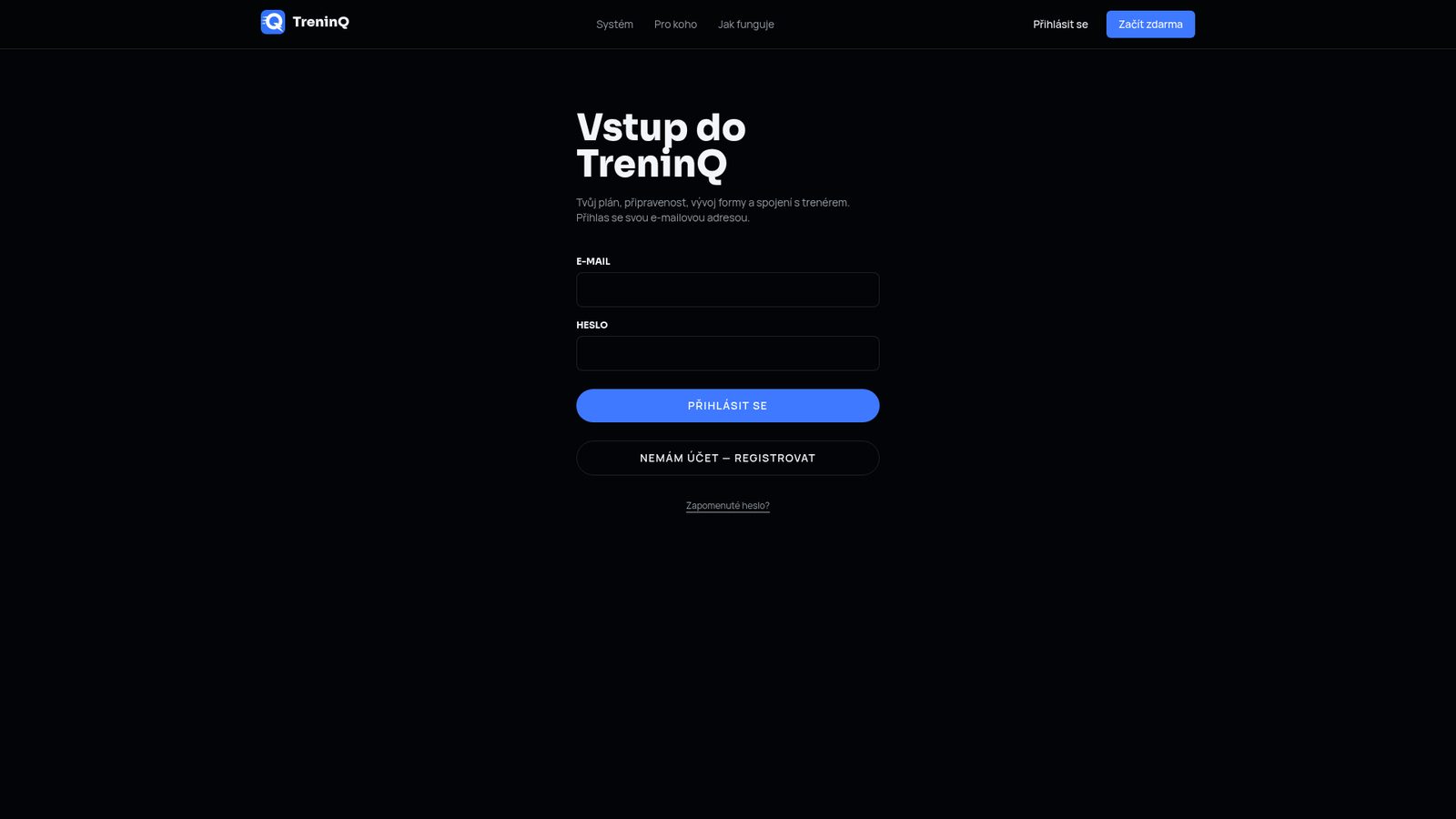TreninQ – tréninková platforma – náhled 2